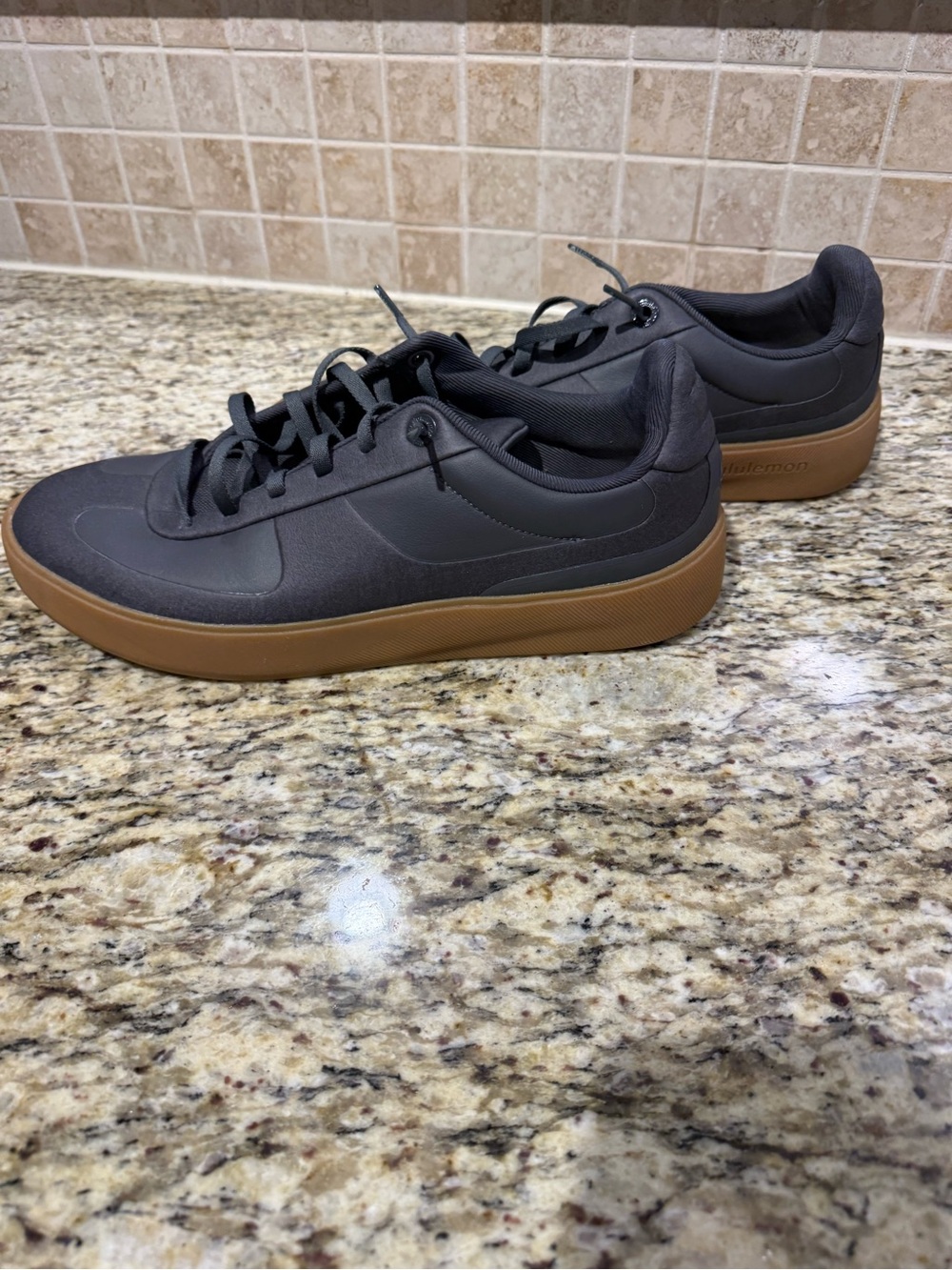 lululemon athletica Dark Grey Casual Sneakers with Brown Gum Sole